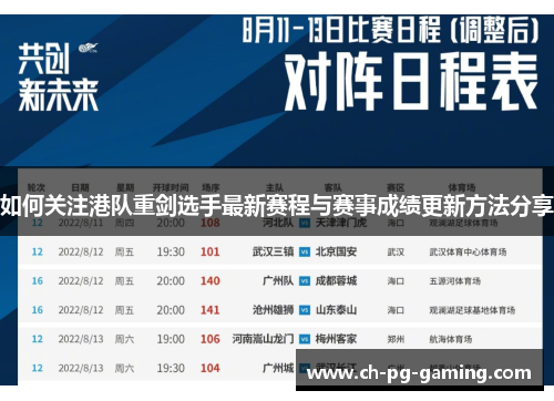 如何关注港队重剑选手最新赛程与赛事成绩更新方法分享